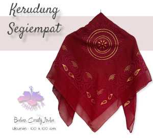 Hijab Kerudung Wanita Scarf Motif Emboss Batik India Lingkaran Bahan Ceruty Polycotton | Hijab Square Sifon Hindia / Jilbab Segi Empat Ceruty