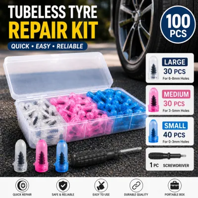 100pcs Alat Tambal Ban Mobil Motor Tyre Repair Kit Set Tubeless