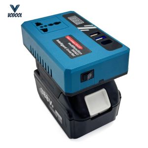 DC18V/21V To 220V AC Outdoor Battery Inverter Dual USB DC5V Interface Lightweight for Outdoor Travel Hiking Adventure [Vodool Center]