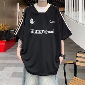 Mens Street Style Sports Tee – Breathable Rayon Mesh Short Sleeve T-Shirt Inspired by American Urban Fashion