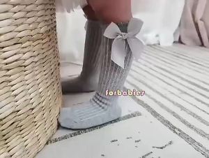 Socks for baby girl Newborn Baptismal Cotton Soft Lace Socks Big Bow Knee High Long socks for kids