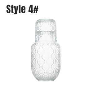 Nexlent Glass Carafe Pitcher and Water Cup 540ml Bedside Water Carafe Household Tea Jug Drinkware Set