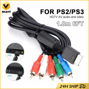 1.8m Component AV Cable Cord for PS2 PS3 HDTV AV Audio Video Cable Game Adapter for Sony PlayStation 2 for Sony PlayStation 3 RCA Component /Composite Cable HD Audio Video Adapter for PS2 PS3 Playstation