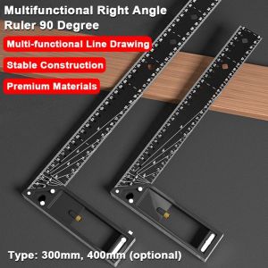 ORIGE HOUSE Cấp công nghiệp Thước đo góc phải Độ chính xác cao Lỗ 45/90 độ Máy đo gia công gỗ Di động Dày Thước đo góc đánh dấu định vị Gia công gỗ