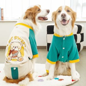 OUTOPEN Dày hơn Bộ đồ liền cho chó Khối màu Mẫu gấu Áo hoodie nỉ cho chó Bộ đồ bảo vệ cho chó Thoải mái Áo nỉ cho chó con Mùa thu mùa đông