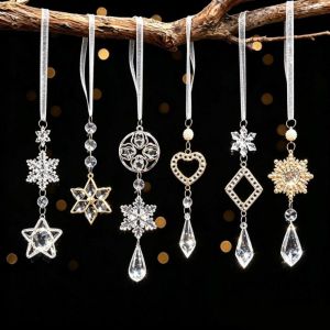 WININ 1pc Crystal Hanging Ornaments Christmas Tree Ornaments Decorative Crystal Pendants Acrylic Hanging Ornaments Type Decorative Hanging Ornament Gifts Faceted Surface Window Suncatchers Christmas Decoration