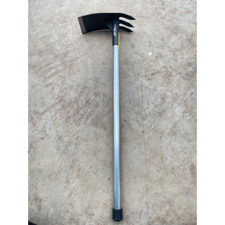 จอบเล็ก2ทาง จอบคุณนาย ด้ามเหล็ก 23นิ้ว พร้อมคราด