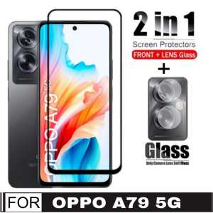 Promo Paket 2 in 1 Tempered Glass Oppo A79 5G 2023 / Oppo Reno 7Z 5G 2022 Anti Gores Layar Tepi Hitam + Lensa Kamera