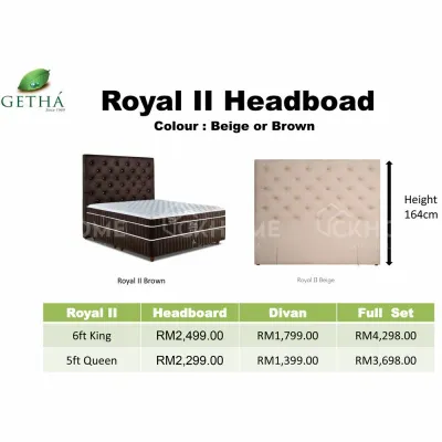 { PRE ORDER } GETHA ROYAL 2 BED (HEADBOARD + DIVAN) { ETA : 3-4 WEEK }