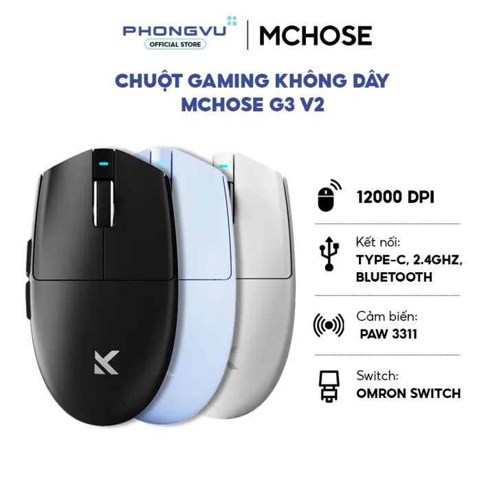 Chuột Gaming Không Dây MCHOSE G3 V2 - Cảm Biến PAW3311 - Bảo Hành 12 Tháng | BigBuy360 - bigbuy360.vn