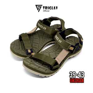 TRIGLAV - Sandal Cowok Gunung Casual Pro Karet Eva Army