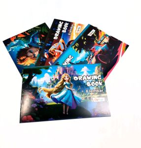 Harga Grosir Per 5Buku Gambar / Drawing Book FORTE Ukuran A4 isi 8 Lembar Motif Kartun
