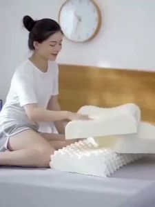 Hai Bộ Gối Cao Su Thiên Nhiên Nguyên Liệu Chính Hãng Thái Lan Gối Massage Chăm Sóc Sức Khỏe Học Sinh Ký Túc Xá Trẻ Em Ruột Gối
