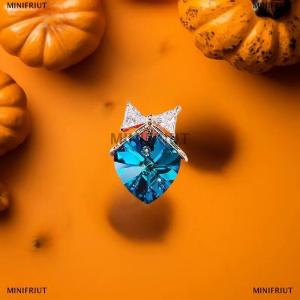 [COD] MINIFRIUT Fashion Delicate Blue Heart Drop Bowknot Brooch Pin For Women Clothing Coat Accessories