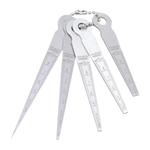 5pcs Steel Taper Feeler Gauges Rulers Space Width Thickness Measurement Tool Space Inspection Tool for Welding & Machinery