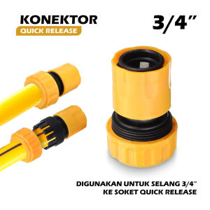 Konektor Selang 3/4" Quick Release In Connetor Hose Quick Release 22mm Ke 16mm / Penyambung Selang Quick Release 3/4" Ke 5/8" Sekali Klik Faucet Hose Konektor Klik Sambungan Selang Rilis Cepat