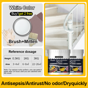 ✨No need to polish✨ anti rust paint for metal metal paint for metal gate rust converter silver paint for metal gate paint rust remover spray door paint primers 2000g Rust Removal/Conversion/Color Change 3 in1