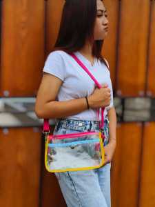 Tas mika pvc rainbow Tas selempang mika pvc