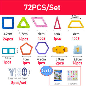 DIY Magnetic Toys Bricks Building Blocks Tiles Kids Children Educational Toy Set Blocks Toy for Kids Magnetic Tiles Puzzle Educational Toys