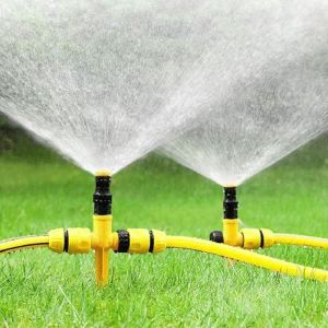 YRUQYS 3Pcs Corrosion Resistant Automatic Lawn Sprinkler Adjustable Nozzle 360° Rotation Rotating Sprinkler Easy Install Large Area Coverage Water Irrigation Tool Garden Lawn
