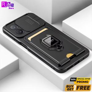 PROMO Case Xiaomi POCO X6 X6 Pro 5G Slide Camera with Card Slot + GRATIS TG 5D 6D BLUE LIGHT SPY