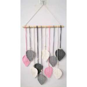 [VS] WALL HANGING DECOR MACRAME FEATHER BOHO COTTON WOVEN WIND CHIME HOME DECORATION (QQ-LS7058)