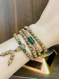 vòng tay dáng chuỗi trầm hương hải nam 6li 108 hạt tự nhiên mix lu thống ngọc cẩm thạch tự nhiên vip và charm vàng tây vòng tay phong thuỷ trang sức thiết kế đủ hoá đơn thẻ bảo hành