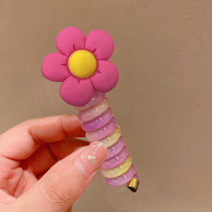 Nicedays🍒Ikat Telepon Keriting Anak-anak Kartun Sanrio Tali Rambut Anak Perempuan Karet Ekor Kuda Tinggi COD