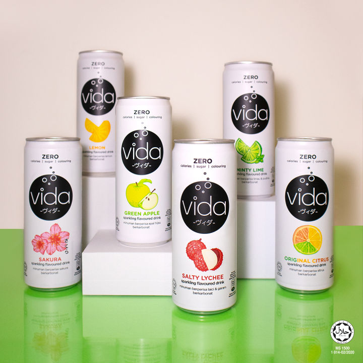 READY STOCK VIDASparkling Drink Zero Range C Range 325ML HALAL Lazada