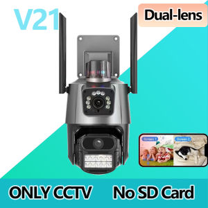 TiyaTV V380 360° CCTV Kamera Nirkabel Luar Ruangan HD Dual-Lensa Deteksi Manusia Alarm Otomatis IP66