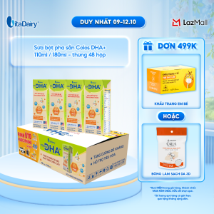 [THÙNG 48 HỘP] Sữa uống dinh dưỡng Colos DHA+ 110ml/180ml - Hỗ trợ trí não tăng cường đề kháng