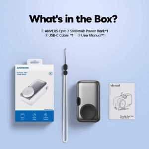Anvers Mini Powerbank 5000mAh 22.5W Fast Charging Power Bank Portbale Charger for Apple Watch A01
