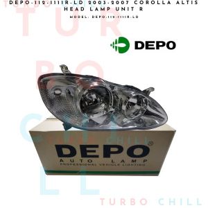 2003-2007 COROLLA ALTIS HEAD LAMP UNIT R   DEPO-112-1111R-LD RIGHT/ PASSENGER SIDE