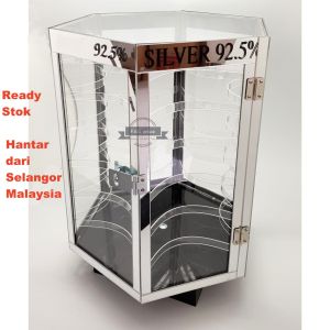Earring jewelry storage box display rack rotating large capacity multi-layer transparent shaft hanging earring rack