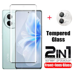 2in 1 bọc hoàn toàn kính cường lực cong bảo vệ màn hình cho Vivo v30e 2024 4G 5g kính bảo vệ điện thoại cho vivov30e ống kính máy ảnh phim