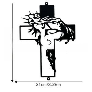 10000+ Units Sold❤Limited-time Discount❤【Good Fortune And Peace】Metal Cross Wall Art Decoration/Office Or Cultural Space Decoration/Retro Metal Wall Hanging