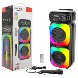 COD [Free Shipping] Portable Bluetooth Karaoke Speaker with Microphone Compact Design for Outdoor Events and Travel Use