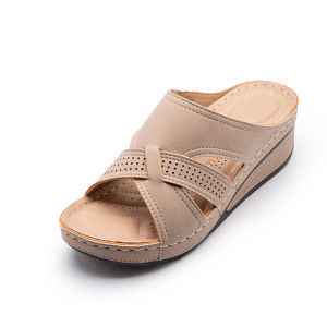 Atikota Sandals for Women Fashion Anti-Slip Thick Sole Slippers Hollow Stitching Outdoor Casual Sandal