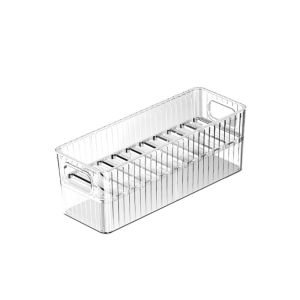 OKDEALS01 Transparent Phone Case Organizer Large Capacity Removable Dividers Clear Cosmetics Container Multi-purpose With Handle Storage Box Office Use
