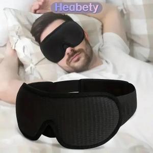 Heabety 3D Contoured Eye Mask – Breathable & Ultra-Comfortable For Deep Sleep Blocks Light Without Pressure On Eyes