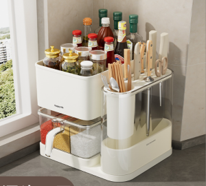 Kệ Để Bàn đựng gia Vị dụng Cụ bếp HappyLife Nhựa cao cấp phong cách nhật bản (Storage Rack)