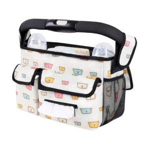 Multifunctional Strollers Hanging Bag with Interconnectable Handle Water Resistant Interior Organizer for Travel Needs