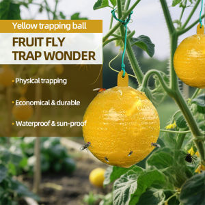 8-Pack 80mm Yellow Sticky Fly Ball Outdoor Hanging Type Highly Effective Fly Catching Strong Sticky Insect Trap