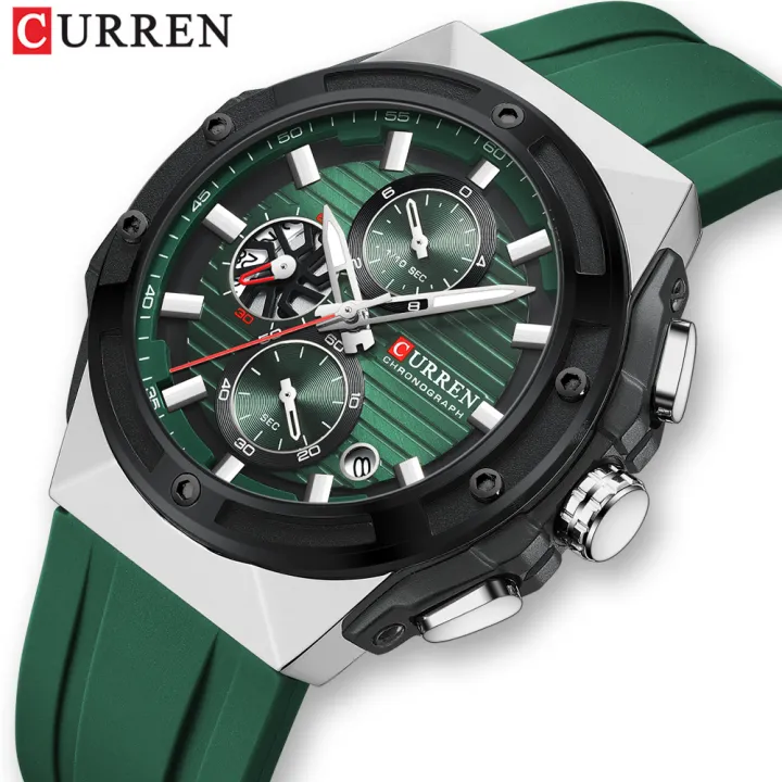 CURREN Top Brand Big Dial Chronograph Quartz Watch Men Sports