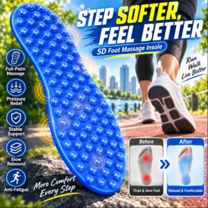 JMY 5D Foot Massage Insoles Acupressure Insoles Arch Support Orthotic Insoles Comfortable Cushioned Breathable Daily Use Men Women