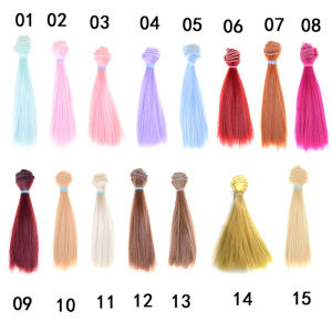 QUANSEN 1pcs 15cm length natrual color thick 1 3 1 4 1 6 bjd wigs doll hair 1pcs 15cm length natrual color thick 1 3 1 4 1 6 bjd wigs doll hair For Children Kids 15cm length high-temperature material natrual color thick bjd wigs doll hair 1pcs 15cm Doll W