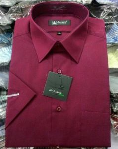 Kemeja Alisan Lengan Pendek Slim Fit Pria Formal - Katun - Panjang Putih Casual