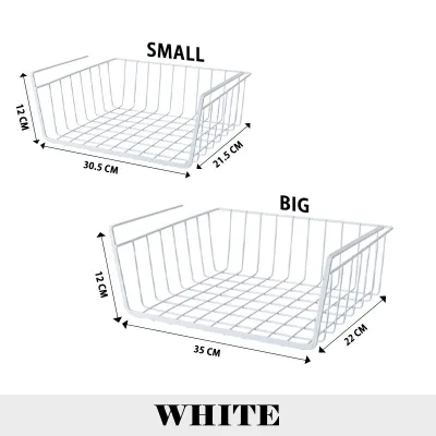 Multipurpose Under Table Basket Hanging Storage Rack Kitchen Dormitory Office Organizer Shelf Holder