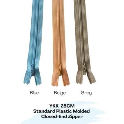 YKK Assorted Length Standard Plastic Molded Closed-End Zipper for Bags Jackets DIY Sewing Projects