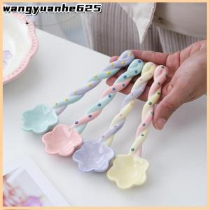 [WYH Store] COD 1Pc Long Handle Spoon Cute Ice Cream Hand Painted Dessert Spoon with Long Handle Kitchen Tableware Accessories
